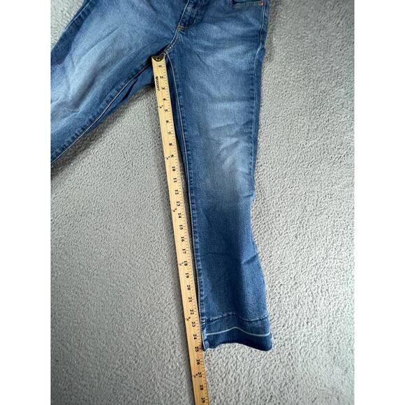 Universal Thread Jeans Womens 0 Blue Denim Distressed Raw Hem Ankle Bootcut NWT - Picture 4 of 9